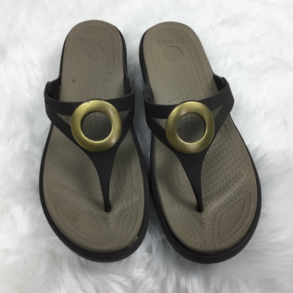 Croc brown Sanrah sandals 8